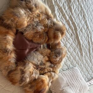 Marciano Fur Vest in Brown and Tan